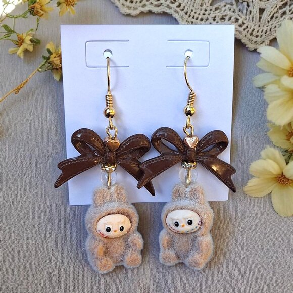 Handmade Mini Labubu Earrings - Picture 4 of 17